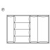 Plastic Cutlery Insert for Nominal Depth 500 mm for Cabinet Width 300-1000 mm With horizontal cutlery compartments Size 80/60 for cabinet width 800 mm