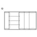 Plastic Cutlery Insert for Nominal Depth 500 mm for Cabinet Width 300-1000 mm With horizontal cutlery compartments Size 90/60 for cabinet width 900 mm