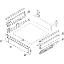 Front Bracket Set Häfele Matrix Box S For internal drawers For 84 mm height sides anthracite