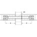 Double-Ended Bolt with Snap Ring Minifix For Ø 8 mm hole Drilling distance B: 34 mm for panel thickness 19 mm galvanized