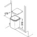 Waste Bin Pico Vanity for Hinged Cabinet Doors For side mounting unhanded 5 litre capacity