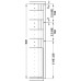 Cylinder Lock Symo 3000 for Pedestal Drawers Variant-C Zinc alloy Matt nickel finish