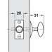 Security Bolt Mortice Door with Knob Brass Oval knob turn operated Backset 45 mm length 74 mm satin chrome