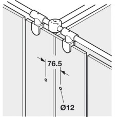 Angle Bracket Fixing Materials 316 L Cubicle Fittings for Glass Partitions PBA Stainless steel T junction glass to glass