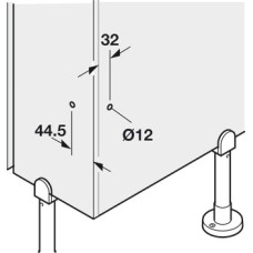 Angle Bracket Fixing Materials 316 L Cubicle Fittings for Glass Partitions PBA Stainless steel L junction glass to glass