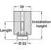 Plinth Adjusting Fitting M8 Thread with Wood Mounting Block Installation height 55 mm screw length 35 mm