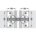 Mitred Hinge Opening angle 120° For 22.5° mitre applications Screw fixing