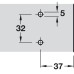 Mounting Plate Cruciform for Häfele 270° Hinge Keyhole Fixing Height 0 mm Pre-mounted Euro Screws