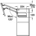Parallel Lift Up Fitting Grass Kinvaro F-20 Folding For flap dim. (W x H): 600/800/1000 x 570 mm chipboard or MDF flap material