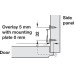 Straight Mounting Plate for Grass Slide on System Hinge Zinc alloy and pressed steel Height 0 mm