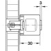 Adapter housing for Symo adapter knob fixed for installation of fixed adapter knobs with length of 30 and 33 mm With screw-on plate