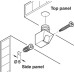 Cabinet Connector with Dowel Plug for Ø 10 mm Hole Arret White