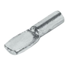 Shelf Support Plug in for Wooden Shelves and Ø 3 mm Holes Spoon Shaped Load-bearing capacity 60 kg Nickel plated