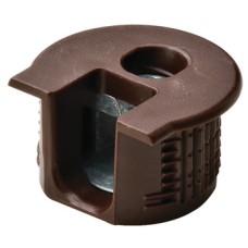 Connector Housing Plastic Rafix-20 With and without dowel with and without ridge with tightening element For wood thickness from 16 mm dim. A: 8.0 mm drilling depth X 12.7<sup>+0.2</sup> brown