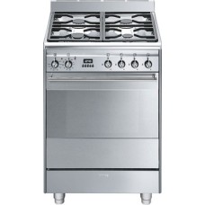 Cooker Gas with Multifunction Pyrolitic Oven 600 mm Smeg Concert SUK61PX8 - Stainless steel