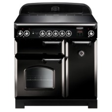 Range Cooker Electric Induction 900 mm Rangemaster Classic 90 CLA90EIBL/C - Black finish chrome trim