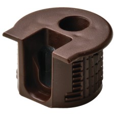 Connector Housing Plastic Rafix-20 With and without dowel with and without ridge with tightening element For wood thickness 19 mm dim. A: 9.5 mm drilling depth X 14.2<sup>+0.2</sup> brown