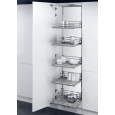 Swing Out Larder Unit For Cabinet Width 500-600 mm Premea Solid Base Baskets VS TAL Gate Centre mounting height adjustable For cabinet width 500 mm basket width 400 mm installed height 1700-1950 mm 5 baskets included