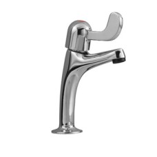 Pillar Taps High Neck with 3 Inch Lever Suitable for the elderly and the disabled Polished chrome