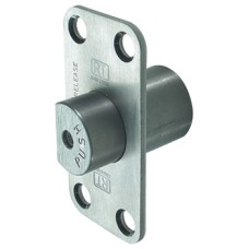 Emergency Release Door Stop for use with Double Action Pivot Sets with R8 Corners Allows double action door to operate as a single swing Stainless steel