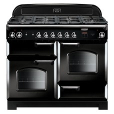 Range Cooker Dual Fuel 1100 mm Rangemaster Classic 110 CLA110DFFBL/C - Black finish chrome trim