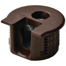 Connector Housing Plastic Rafix-20 With and without dowel with and without ridge with tightening element For wood thickness 16 mm dim. A: 8.0 mm drilling depth X 12.7<sup>+0.2</sup> brown