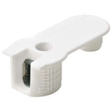 Connector Housing Plastic Rafix-20 With and without dowel with and without ridge with tightening element For wood thickness 19 mm dim. A 9.5 mm drilling depth X 14.2<sup>+0.2</sup> mm white
