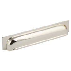 Cup Pull Handle Brass Fixing Centres 40-202 mm Queslett Polished nickel fixing centres 202 mm