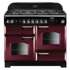 Range Cooker Dual Fuel 1100 mm Rangemaster Classic 110 CLA110DFFCY/C - Cranberry finish chrome trim