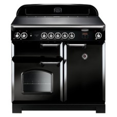 Range Cooker Electric Induction 994 mm Rangemaster Classic 100 CLA100EIBL/C - Black finish chrome trim
