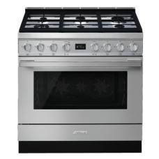 Range Cooker Dual Fuel Pyrolytic Multifunctional Single Cavity 900 mm Smeg Portofino CPF9GPX - Steel