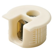 Connector Housing Plastic Rafix-20 With and without dowel with and without ridge with tightening element For wood thickness 16 mm drilling depth D: 12.7 mm dim. A: 8 mm beige
