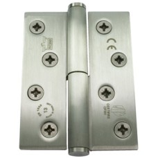 Butt Hinge Concealed Bearing Lift Off 102 x 76 mm Grade 304 Stainless Steel Staggered hole pattern Square corners anti-clockwise closing satin
