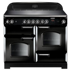 Range Cooker Electric Ceramic 1100 mm Rangemaster Classic 110 CLA110ECBL/C - Black finish chrome trim