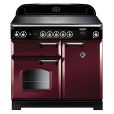 Range Cooker Electric Induction 994 mm Rangemaster Classic 100 CLA100EICY/C - Cranberry finish chrome trim