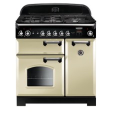 Range Cooker Natural Gas 900 mm Rangemaster Classic 90 CLA90NGFCR/C - Cream finish chrome trim