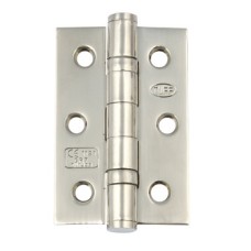 Butt Hinge Ball Bearing 76 x 51 mm Grade 201 Stainless Steel Straight corners electro brassed