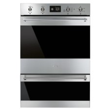 Double Oven Multifunction with Pyrolitic Cleaning 600 mm Smeg Classic DOSP6390X - Stainless steel and dark glass