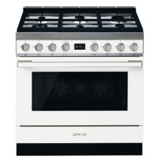 Range Cooker Dual Fuel Pyrolytic Multifunctional Single Cavity 900 mm Smeg Portofino CPF9GPWH - White