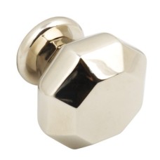 Knob Brass or Cast Iron 37 x 37 mm Burbridge Polished nickel finish