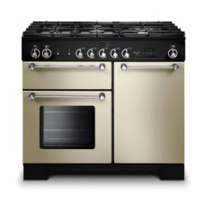 Range Cooker Dual Fuel 1000 mm Rangemaster Kitchener 100 Black finish chrome trim