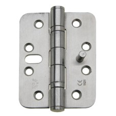 Butt Hinge Security 102 x 76 mm Radius Corners Stainless Steel With dog bolt Satin