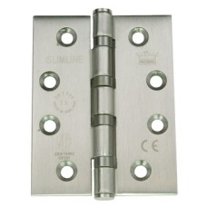 Butt Hinge 102 x 76 mm 304 Stainless Steel Phoenix Slimline ANSI hole pattern Square corners polished