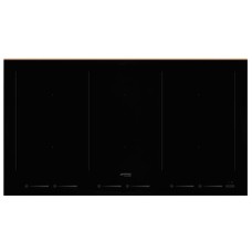 Hob Induction with Three Multizones and Straight Edge Glass 900 mm Smeg Dolce Stil Novo SIM693WLDR - Eclipse black glass with copper trim