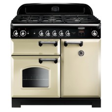 Range Cooker Natural Gas 994 mm Rangemaster Classic 100 CLA100NGFCR/C - Cream finish chrome trim