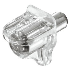 Shelf Support Plug in for Wooden and Glass Shelves and for Ø 5 mm Holes With steel pin Transparent