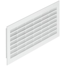Ventilation Grille for Recess Mounting White Plastic Straight-edged Ventilation area 150 cm2 length 299 mm recessed length 275 mm height 120 mm recessed height 96 mm