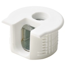 Connector Housing Plastic Rafix-20 With and without dowel with and without ridge with tightening element For wood thickness from 16 mm dim. A: 8.0 mm drilling depth X 12.7<sup>+0.2</sup> white