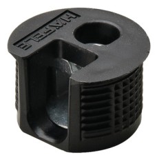 Connector Housing Plastic without Ridge Flush-Fitting Rafix-20 without plug without ridge with tightening element For wood thickness from 19 mm dim. A 9.5 mm drilling depth X 14.2<sup>+0.2</sup> black