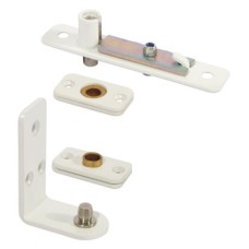 Pivot Set Double Action Frame Mounted Mild Steel Allows doors to swing in either direction White powder coated